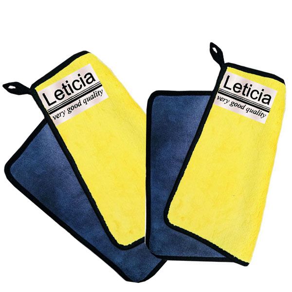 دستمال نظافت خودرو لتیسیا مدل سوپر میکروفایبر کد t 9833987 بسته 2 عددی